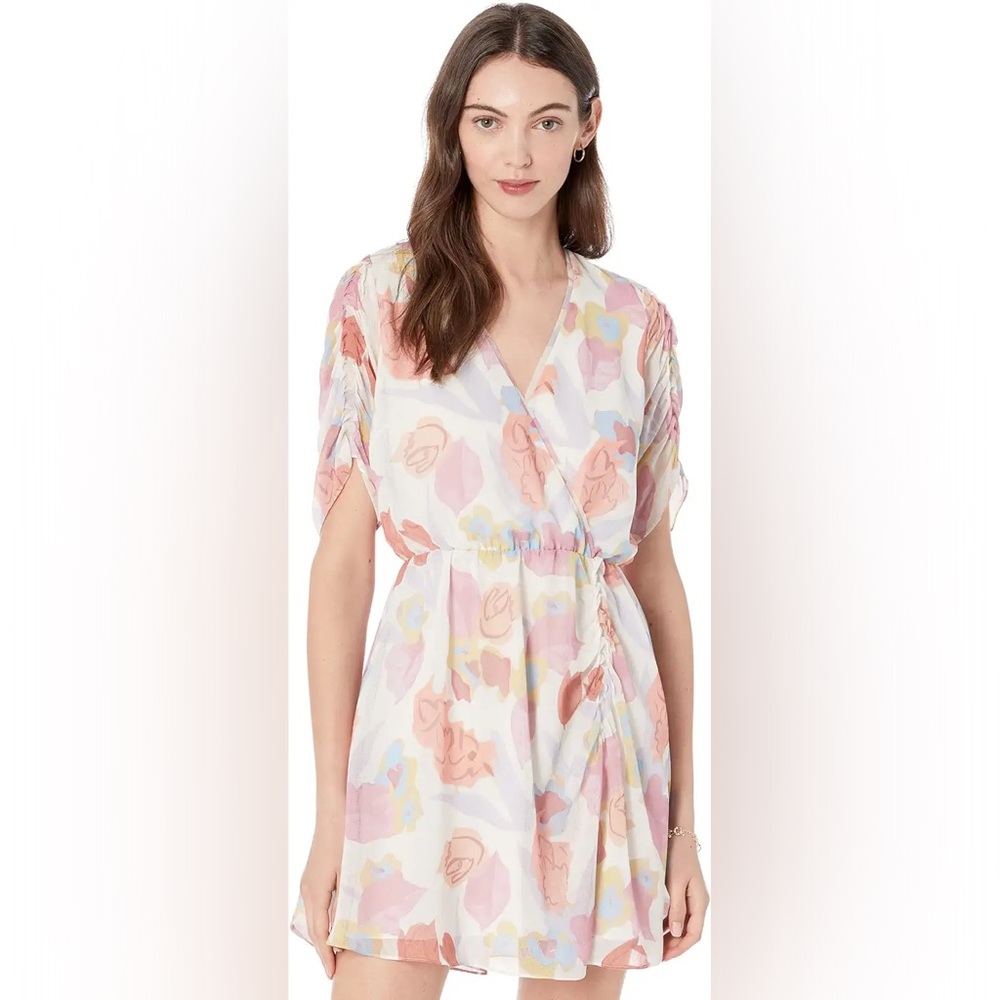 NWT Ted Baker London Juleah Ruched Sleeve Detail Mini Dress. $295